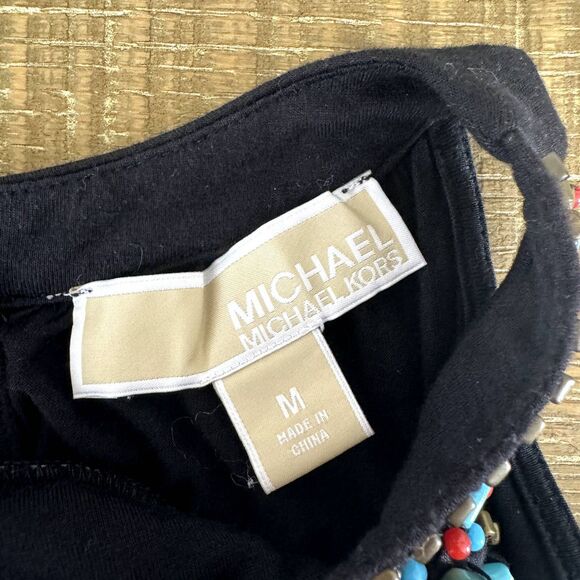 MICHAEL Michael Kors boho beaded sleeveless halter top size medium - Picture 6 of 9